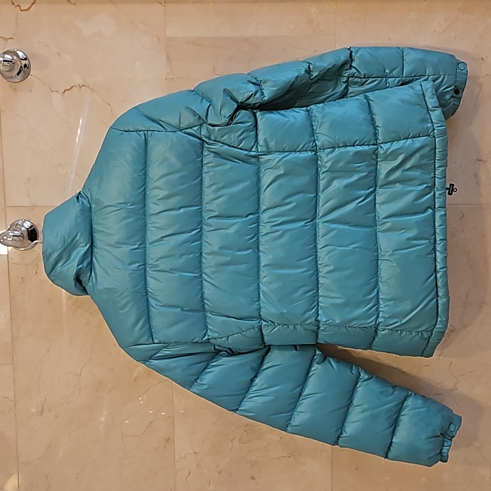 WOMENS AUTHENTIC MONCLER TURQUOISE BLUE GREEN PUFFER COAT JACKET $1250 SZ 2 (M) - Picture 5 of 10